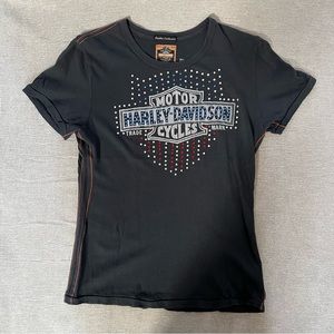 Harley-Davidson sequined shield t shirt